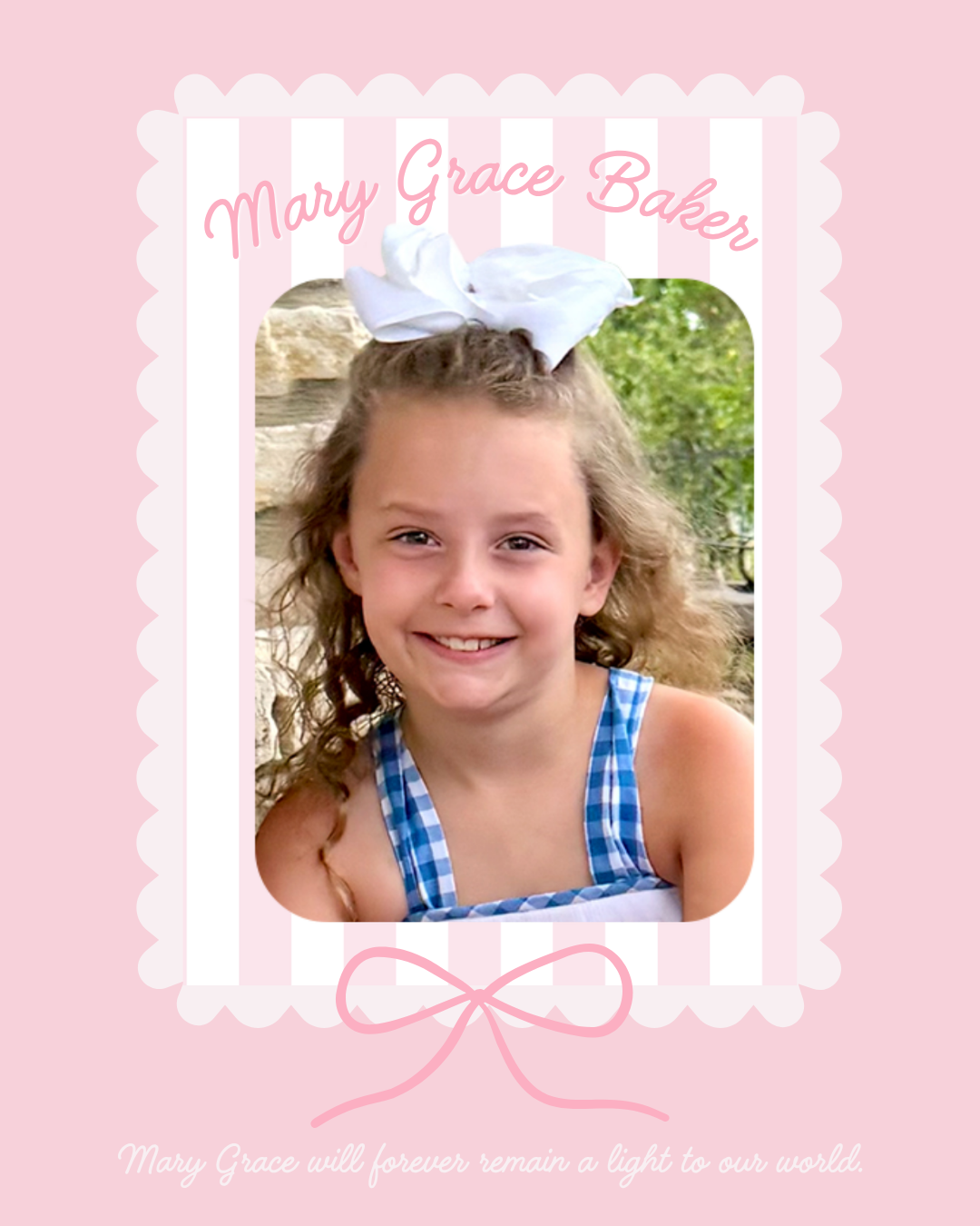 Mary Grace Baker Memorial Fundraiser Sticker