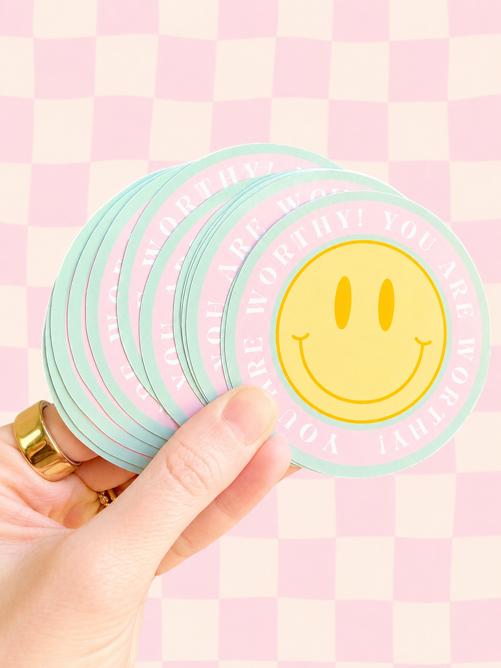 You Are Worthy! Smiley Sticker